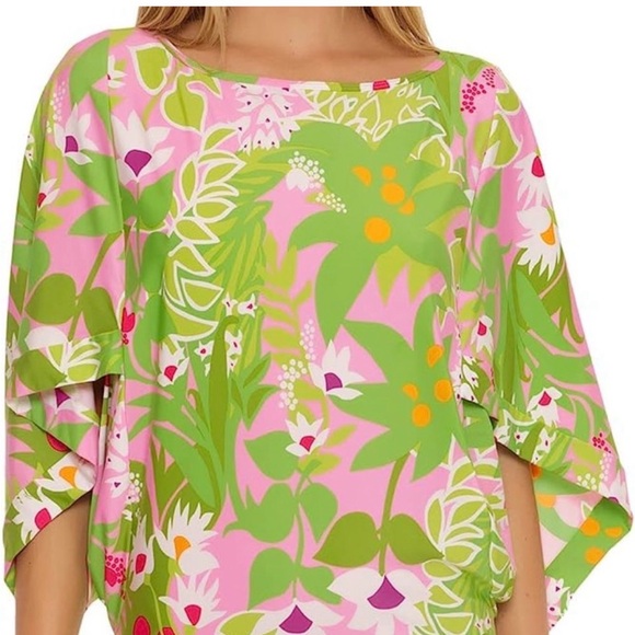 Trina Turk La Palma Vibrant Floral Swim Cover Up Dress Large NWT - Picture 2 of 8